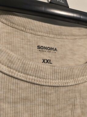 Sonoma Ribbed Crewneck Tee in Beige